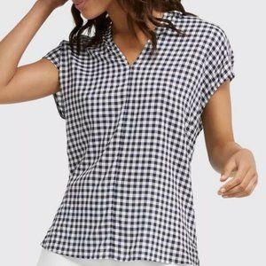 Draper James Nassau Navy White Gingham Top 4
